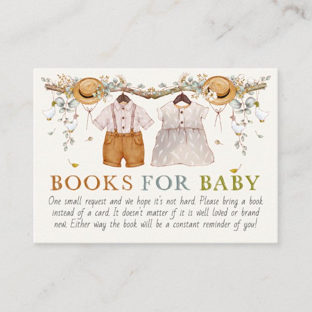 Rustikale Dusty Blue Floral Cotattecore Books Begleitkarte (Vorderseite)