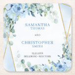 Rustikale Dusty Blue Floral Eukalyptus Goldgold Un Rechteckiger Pappuntersetzer<br><div class="desc">Genießen Sie Ihre Hochzeitsdekoration mit romantischen böhmischen blauen Blumen, Eukalyptus-Pflanzen und vergoldeten Glitzer-Rahmen-Untersetzer. Die Kombination von sanften Blautönen, üppiger Vegetation und glitzernden Goldakzenten schafft eine traumhafte und elegante Atmosphäre. Diese Untersetzer können Ihren Empfang-Tischen eine Touch der Eleganz verleihen und machen sie zu einer schönen und praktischen Wahl für Ihren besonderen...</div>