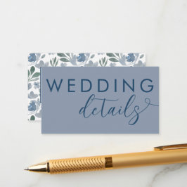 Rustikale Dusty Blue Watercolor Floral Wedding Begleitkarte