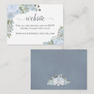 Rustikale Dusty Blue Watercolor Rose Hochzeitswebs Begleitkarte