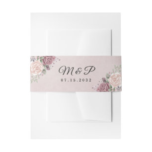 Rustikale Dusty Rose Floral Bouquet Einladung Bauc Einladungsbanderole