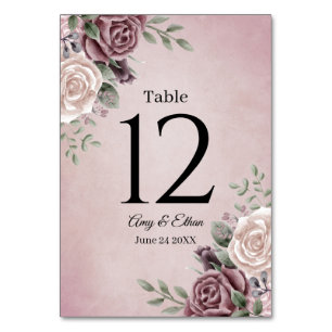 Rustikale Dusty-Rose Floral PinkTable-Nummer Tischnummer