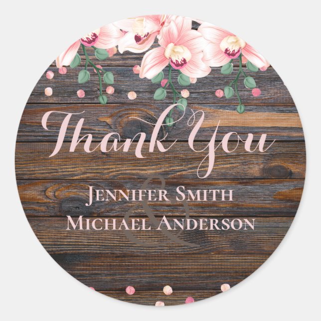 Rustikale Dusty Rose Rosa Blumenzehen Runder Aufkleber (Vorderseite)