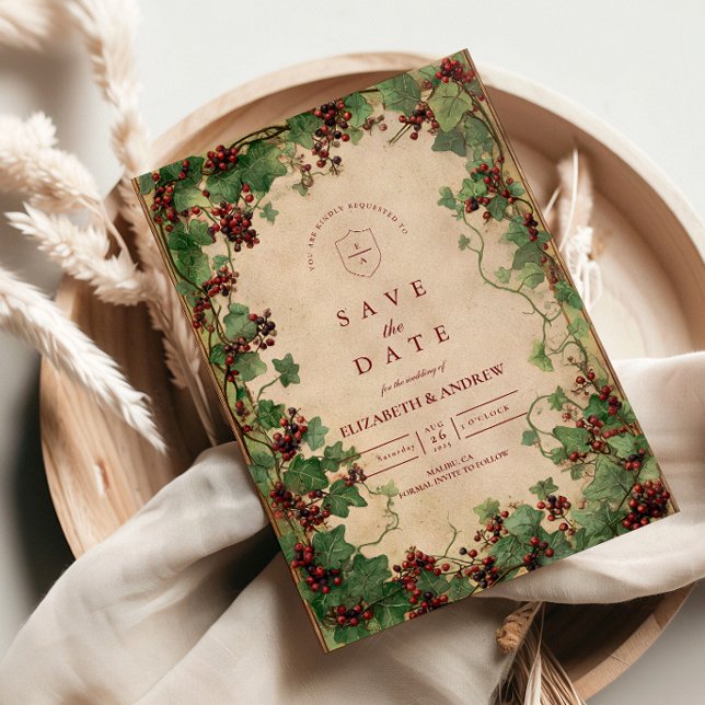 Rustikale Efeu-Romanze-Hochzeit Save The Date (Von Creator hochgeladen)
