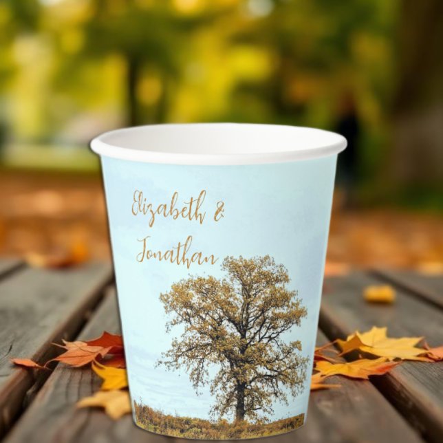 Rustikale Eichen-Hochzeit im Herbst Pappbecher (Von Creator hochgeladen)