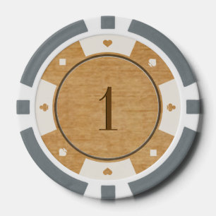 Rustikale Eichen-Holz-Kasino-Art-Poker-Chips Pokerchips