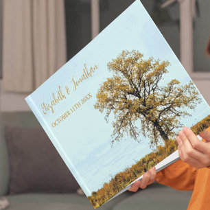 Rustikale Eichenhochzeit im Herbst Gästebuch