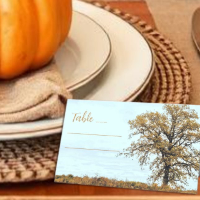 Rustikale Eichenhochzeit im Herbst Platzkarte (Von Creator hochgeladen)