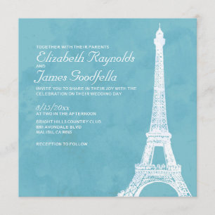 Rustikale Eiffelturm-Hochzeitseinladungen Einladung