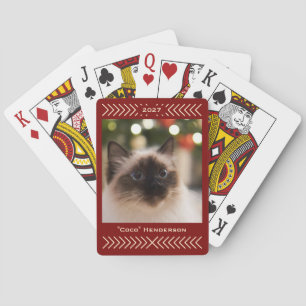 Rustikale einfache Grafik mit individuellem Foto,  Spielkarten