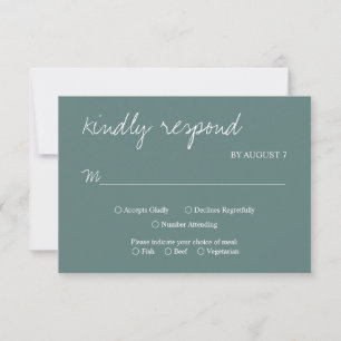 Rustikale Einfachheit   Minimalistische Hochzeit RSVP Karte