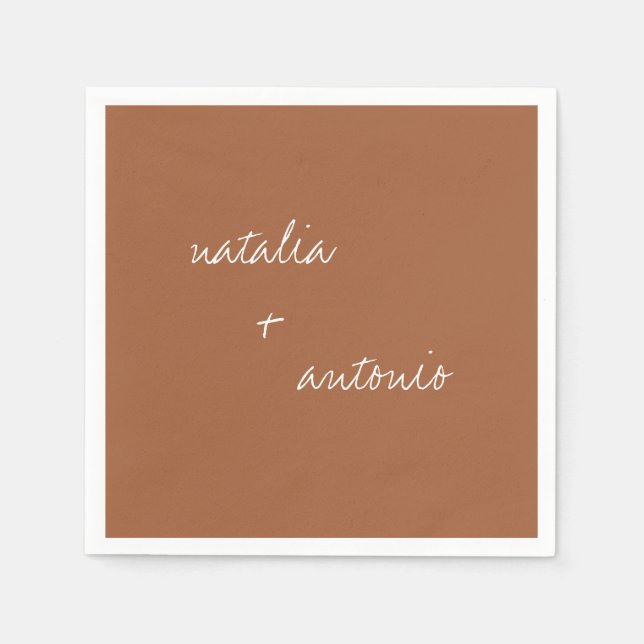 Rustikale Einfachheit | Minimalistische Terracotta Serviette (Vorderseite)