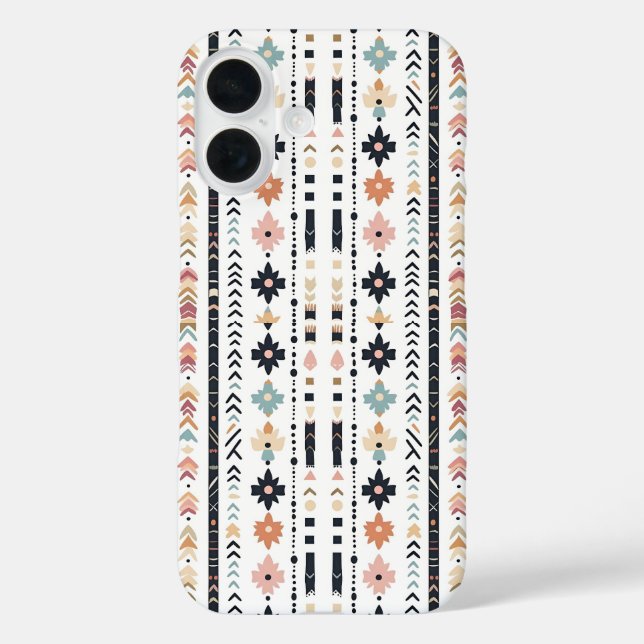 Rustikale einheimische ethnische Mudcloth-Ästhetik Case-Mate iPhone Hülle (Rückseite)