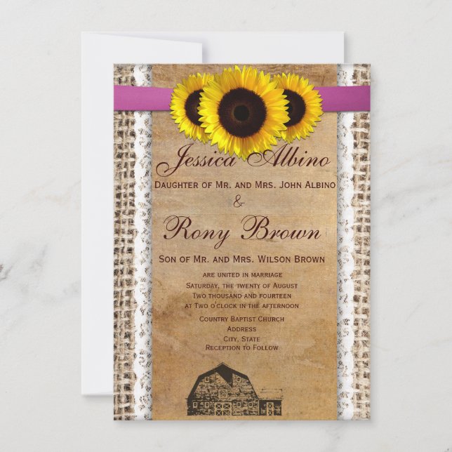 Rustikale Einladung (Vorderseite)