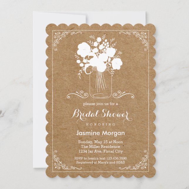 Rustikale Einladung der Mutter Tages (Vorderseite)