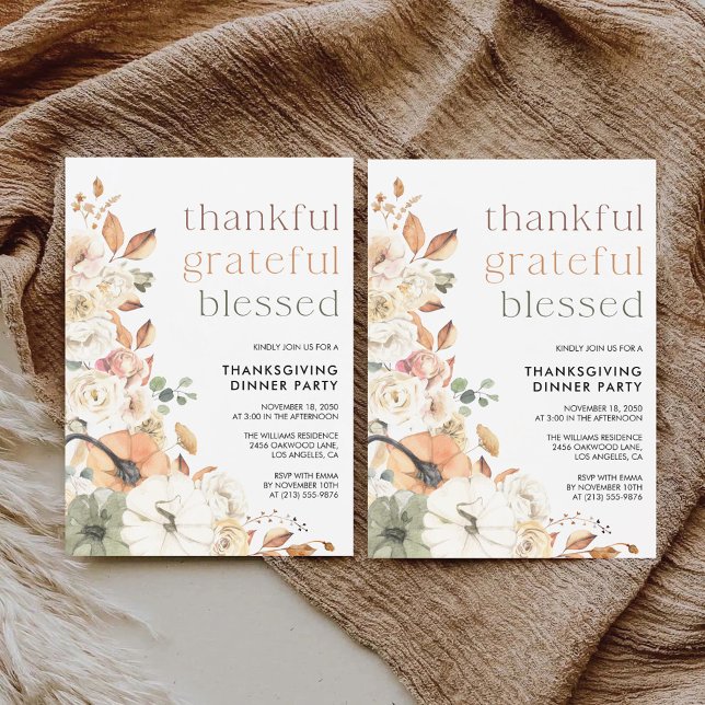 Rustikale Einladung zum Thanksgiving-Dinner mit Kü (Von Creator hochgeladen)