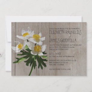 Rustikale Einladung zur Hochzeit von Anemonen