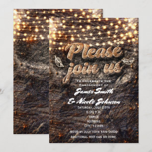 Rustikale Einladungen aus Rindenholz mit Lichtergl