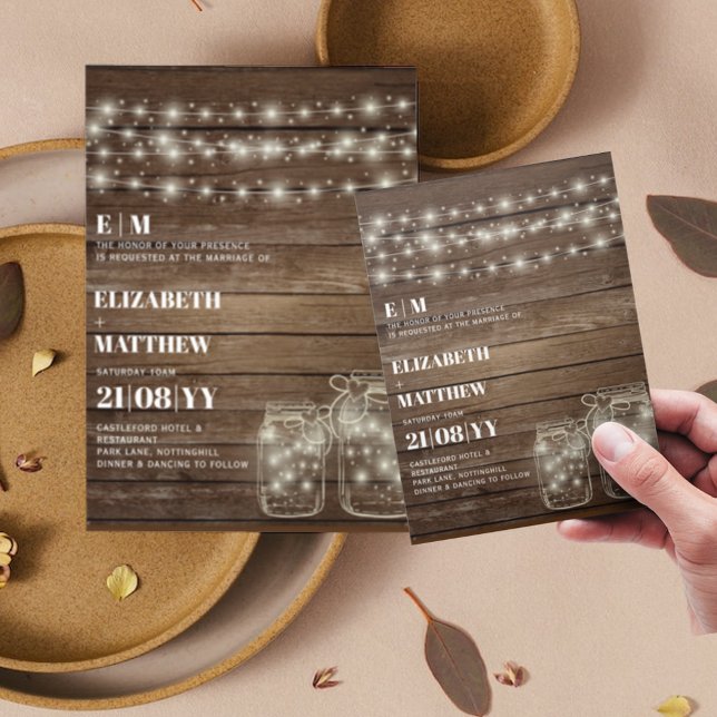 Rustikale Einladungen für Hochzeiten Mason Jars Li (Von Creator hochgeladen)