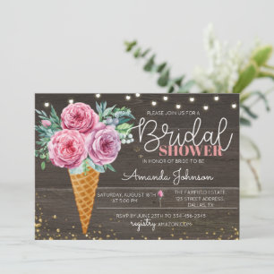 Rustikale Eiscreme Blume Brautdusche Einladung