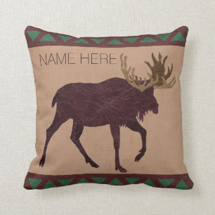 Rustikale Elch-Imitat Leder-Blick Wohngestaltung Kissen