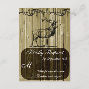 Rustikale-Elch-Wildtierjagd-Hochzeits-RSVP-Karte RSVP Karte