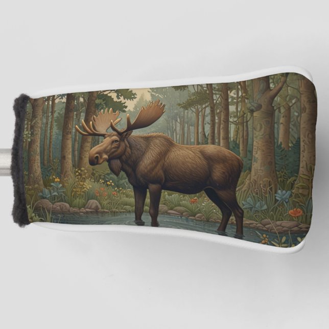 Rustikale Elche bohoboldes Waldgebiet Golf Headcover (Vorderseite)
