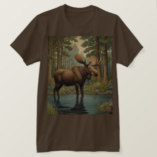 Rustikale Elche bohoboldes Waldgebiet T-Shirt