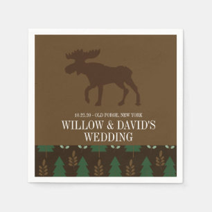 Rustikale Elche Natur Pine Tree Napkin Serviette