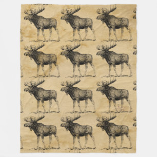 Rustikale Elche Wildlife Fleece Blanket Kabine Dek