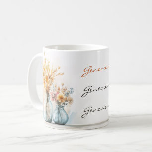 Rustikale Elegance Blumenname Custom Soft Colors Kaffeetasse