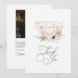 Rustikale Elegance Bronze Geometric Floral Wedding Dankeskarte