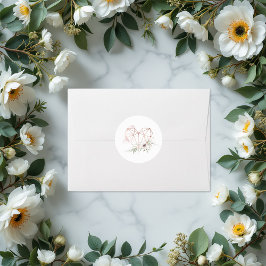 Rustikale Elegance Bronze Geometrisches Herz Hochz Runder Aufkleber