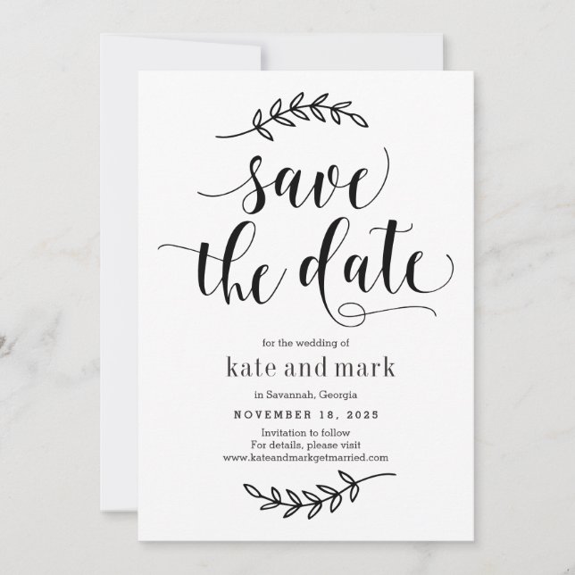 Rustikale Elegance EDITABLE FARBE Save the Date Ca Dankeskarte (Vorderseite)