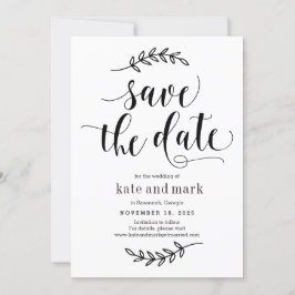 Rustikale Elegance EDITABLE FARBE Save the Date Ca Dankeskarte