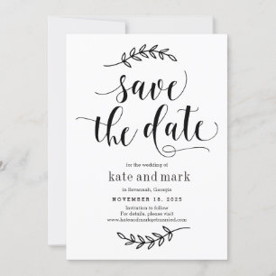Rustikale Elegance EDITABLE FARBE Save the Date Ca Dankeskarte
