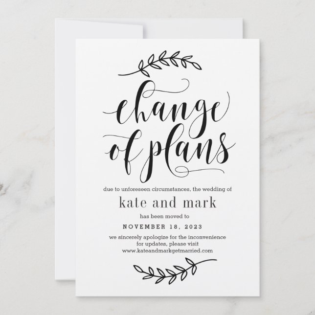 Rustikale Elegance EDITABLE FARBE Wedding Update C Save The Date (Vorderseite)