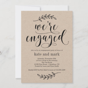 Rustikale Elegance Engagement Partei Einladung Kra