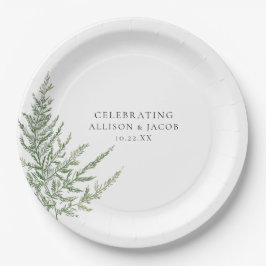 Rustikale Elegance Fern Wedding Pappteller