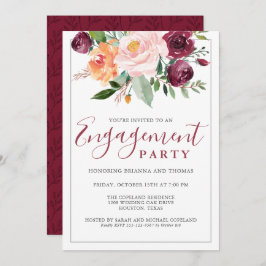 Rustikale Elegance floral Bouquet Engagement Party Einladung