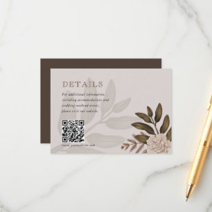Rustikale Elegance Floral Hochzeitkarten Begleitkarte