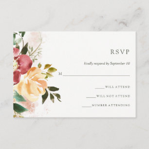 Rustikale Elegance   Floral Wedding Response RSVP Karte