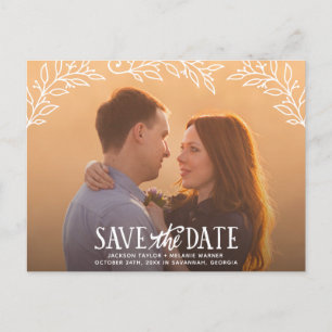 Rustikale Elegance   Foto Save the Date Ankündigungspostkarte