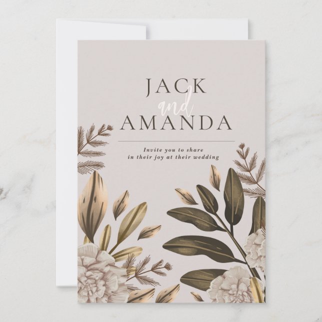 Rustikale Elegance Klassische Hochzeitsfeiern Einladung (Vorderseite)