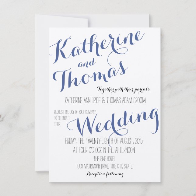 Rustikale Elegance Typografy Design Wedding Einladung (Vorderseite)