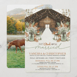 Rustikale Elegance Wedding Probe Einladung