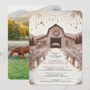 Rustikale Elegance Wedding Probe Einladung