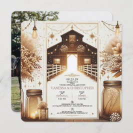 Rustikale Elegance Wedding Probe Einladung