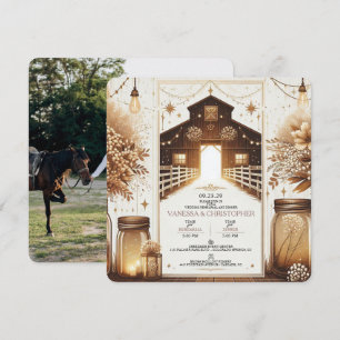 Rustikale Elegance Wedding Probe Einladung