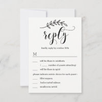Rustikale Elegance Wedding RSVP mit Menüoptionen